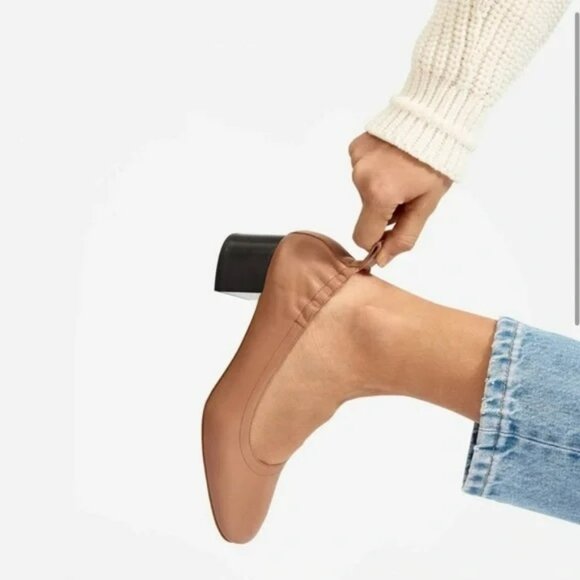 Everlane The Italian Leather Day Heel Block Ballet Preppy Shoe.  Sz 61/2 - Picture 1 of 4